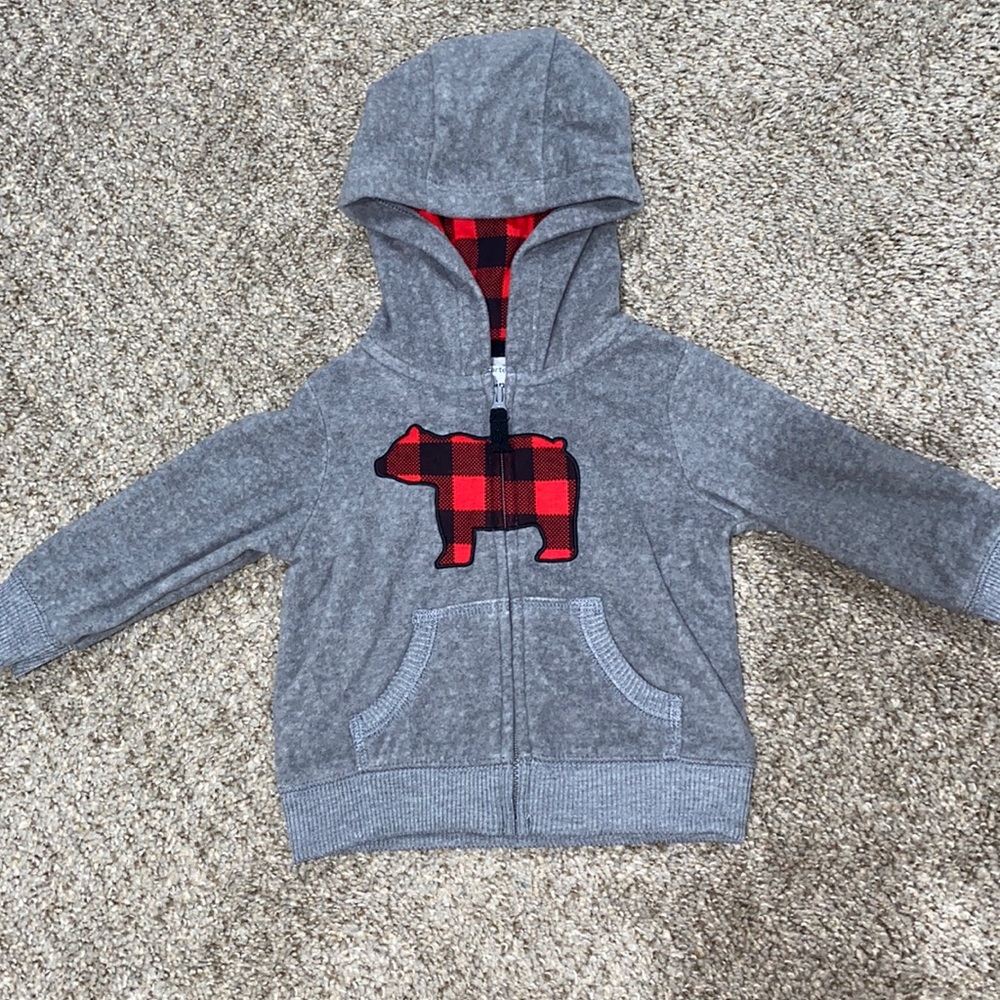 Baby zip up sweatshirt fleece material